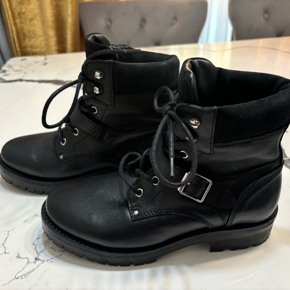 All Saints Black leather boots, lace up and buckle.  Great quality boots. - Picture 3 of 5